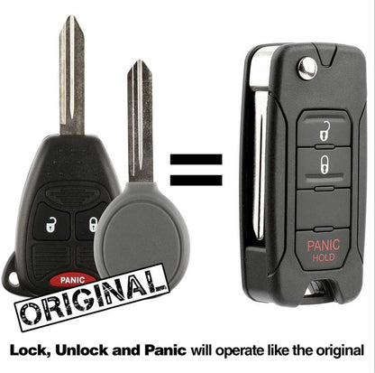 2009 Chrysler Aspen Flip Remote Key Fob - Aftermarket