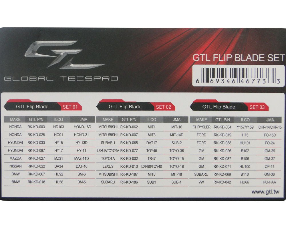 Flip Blade Key Set for XHorse and KeyDIY remotes - 240 blades - CarandTruckRemotes