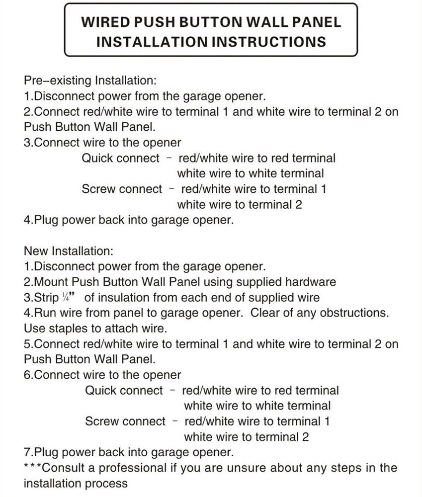 Garage Door Opener Wall Panel for Liftmaster 78LM