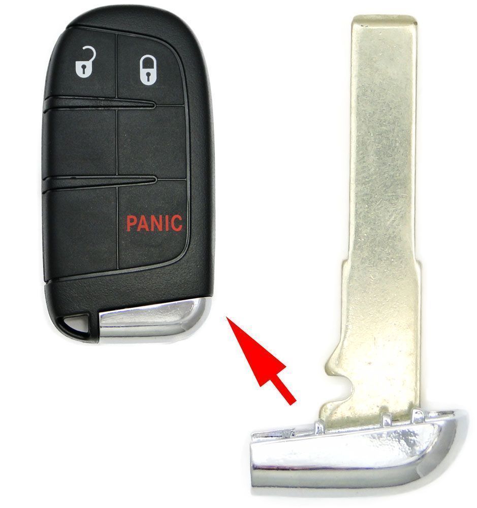 Jeep Fiat Smart Remote Emergency Insert Key SIP22 - Aftermarket