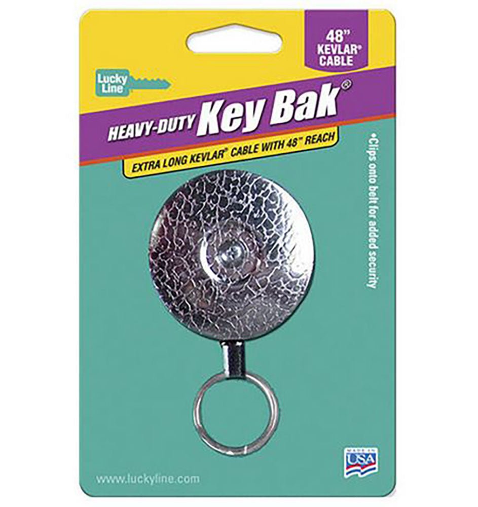 Key Reel Key Bak 48in Clip On Chrome by Lucky Line - CarandTruckRemotes
