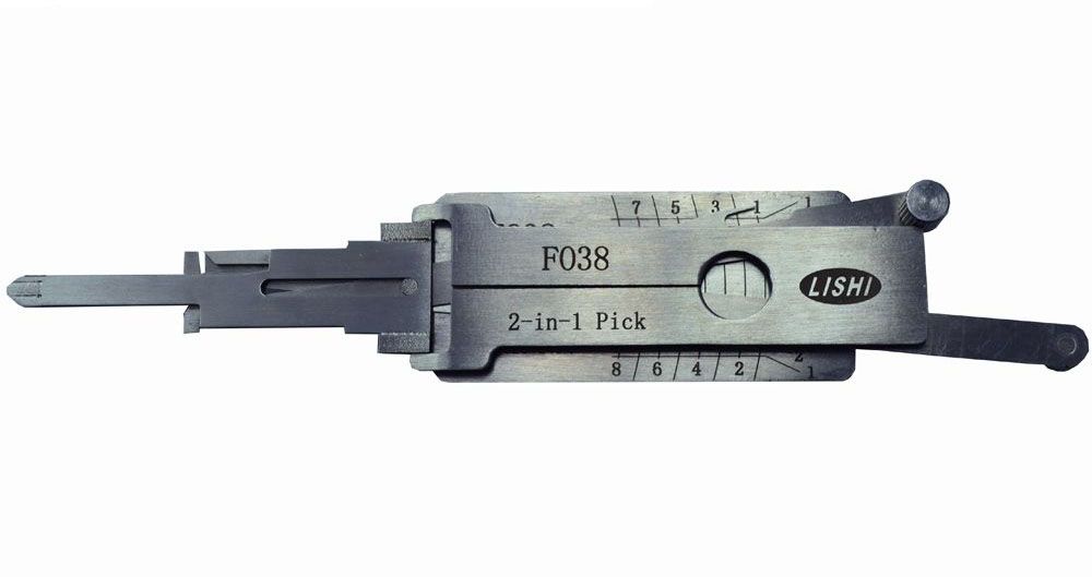 Original LISHI FORD FO38 H75 FORD 8 CUT 2 IN 1 PICK TOOL DECODER IGNITION DOOR TRUNK