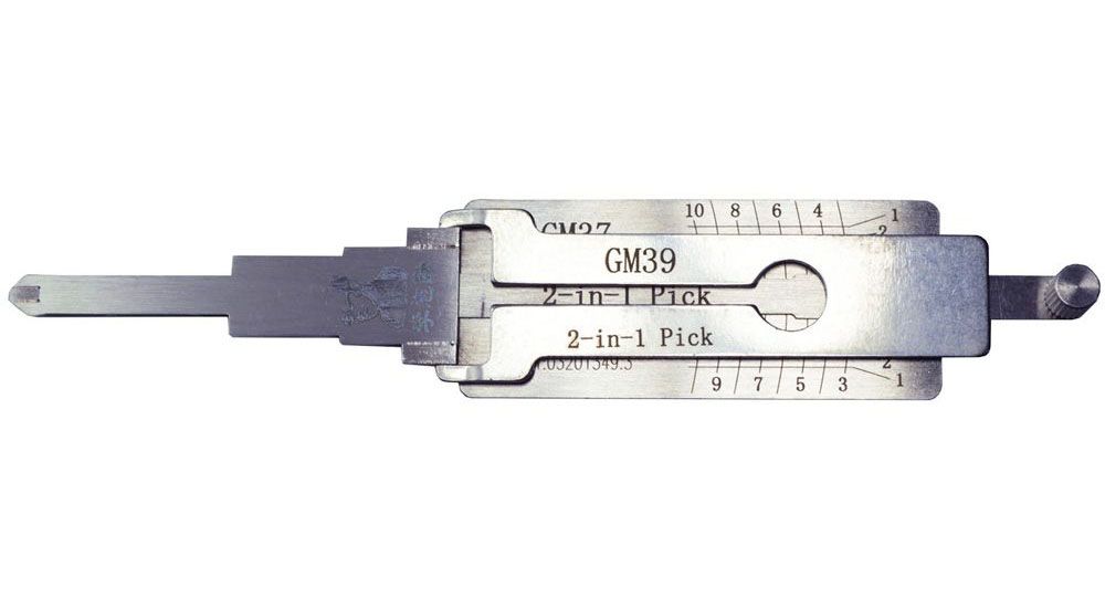 Original LISHI GM GM39 B86 B102 10-CUT 2-IN-1 PICK TOOL DECODER READER DOOR TRUNK