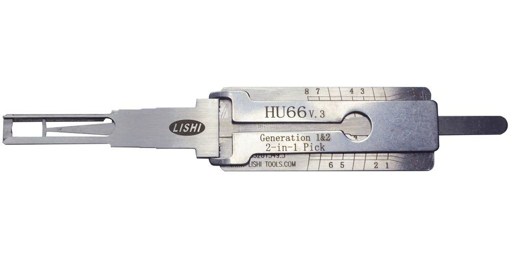 Original LISHI HU66 VAG SINGLE LIFTER AUDI VW 2-IN-1 PICK FOR IGNITION, DOOR, TRUNK