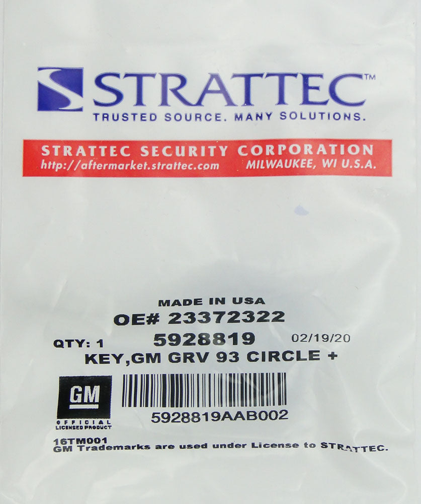 Strattec 5928819 GM Transponder key B111 Circle Plus