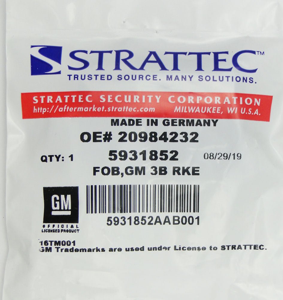 Strattec 5931852 Cadillac SRX Smart Keyless Entry Remote - CarandTruckRemotes