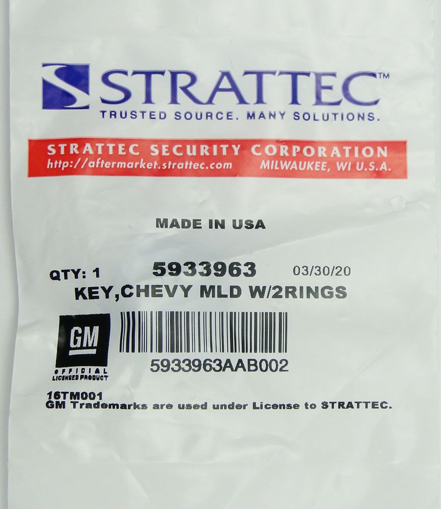 Strattec 5933963 Chevrolet B119 Transponder key