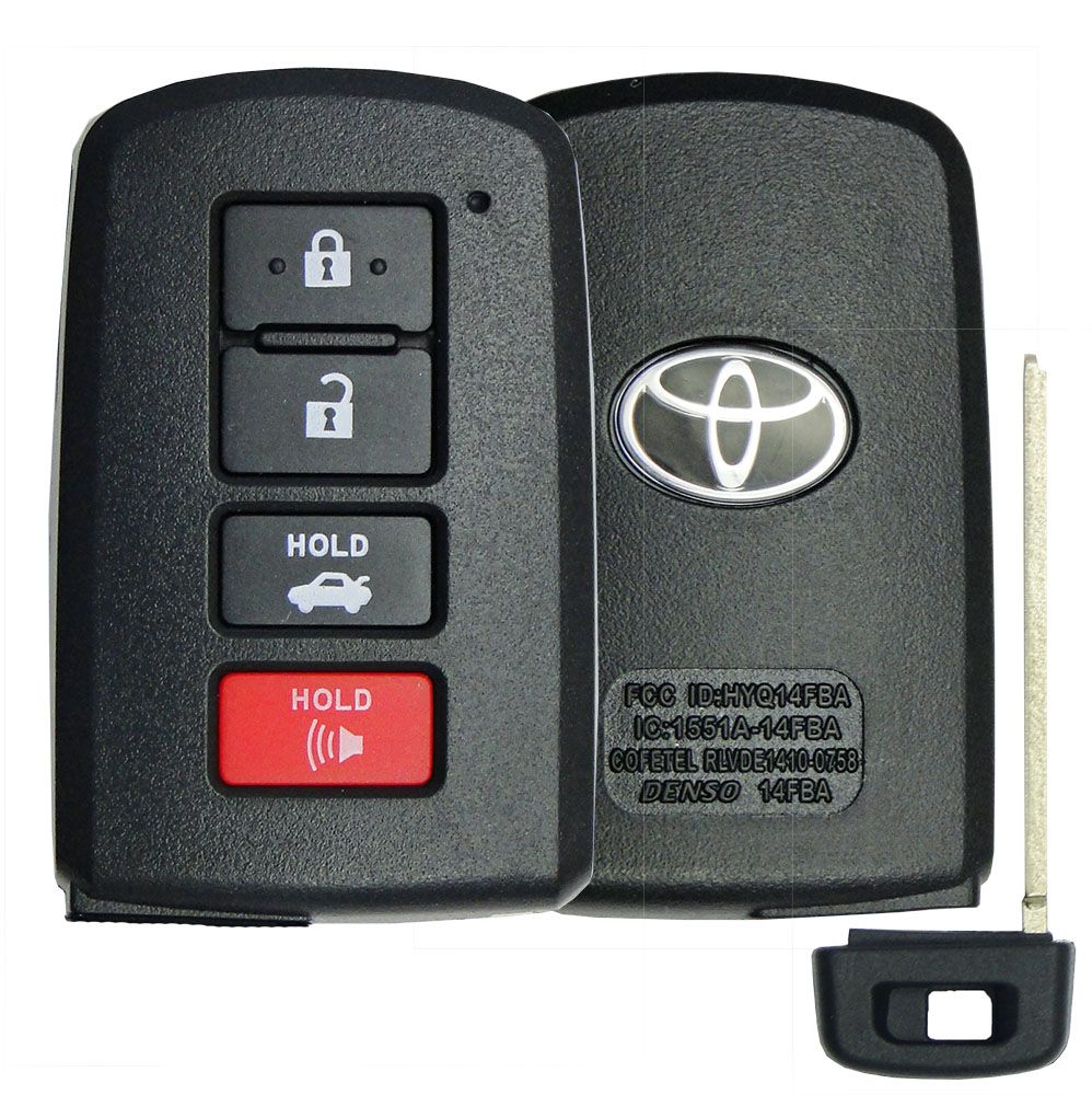 Toyota 4 Button w/  Trunk Smart Remote Replacement Shell