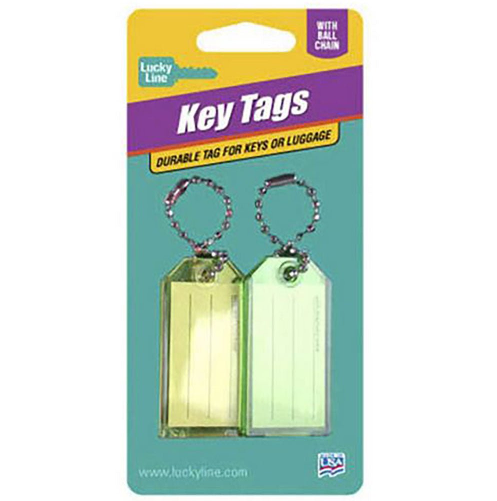 Two ID Key Tags with Ball Chain by Lucky Line - CarandTruckRemotes