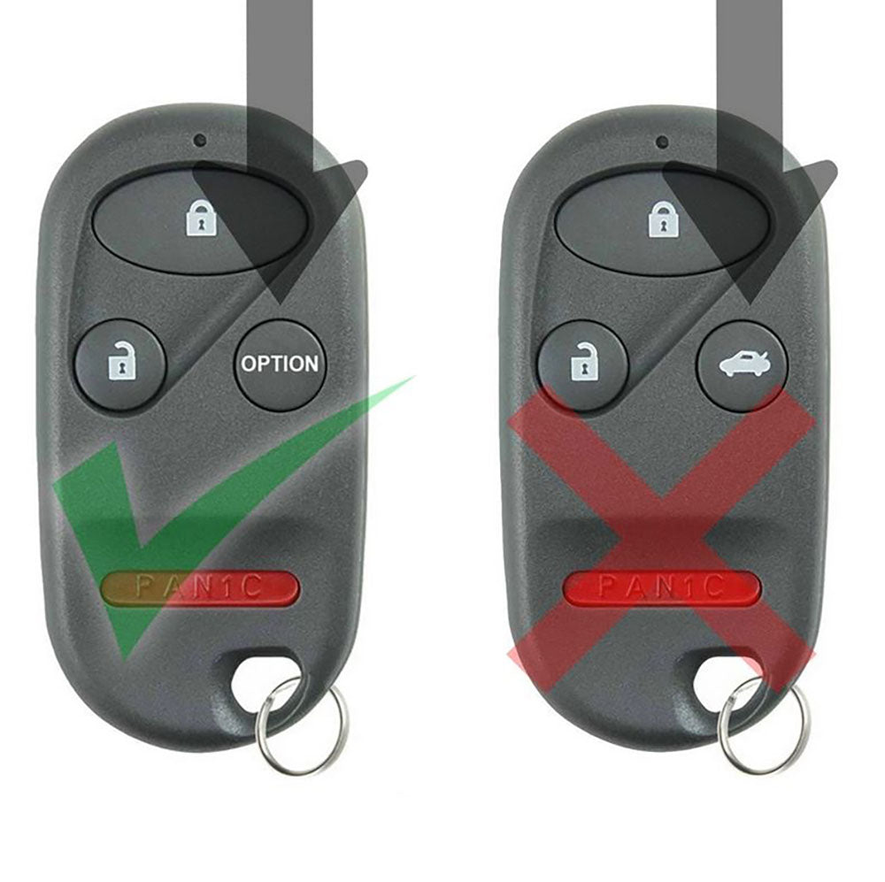 Keyless Entry Remote Key Fob For 1999-2002 Honda Accord – Black, Self-Programmable With Battery