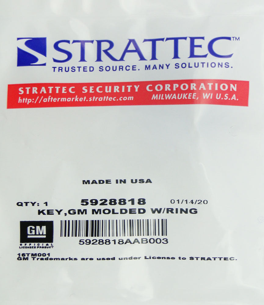 Strattec 5928818 GM Ignition key B102 GM logo