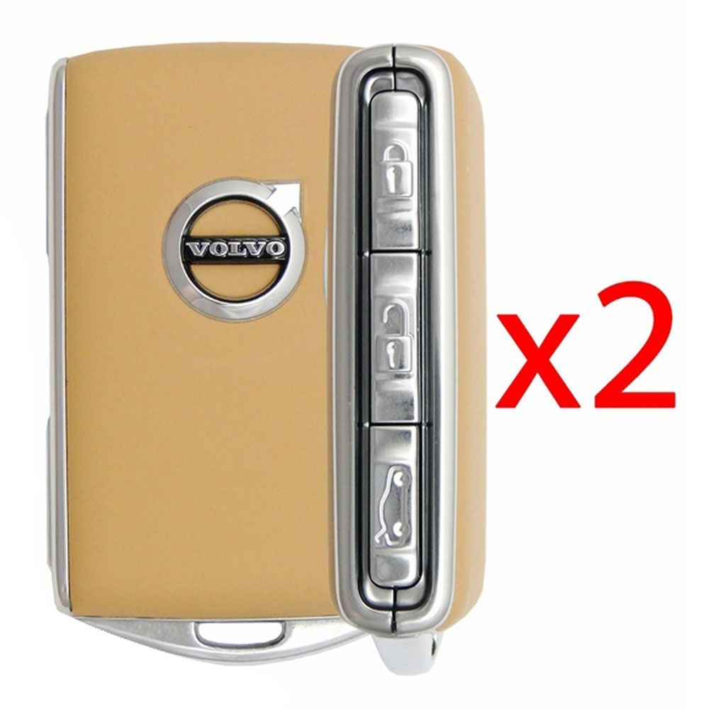 2018 Volvo S90 Smart Remote Key Fob - Set of 2 - Light Brown - CarandTruckRemotes