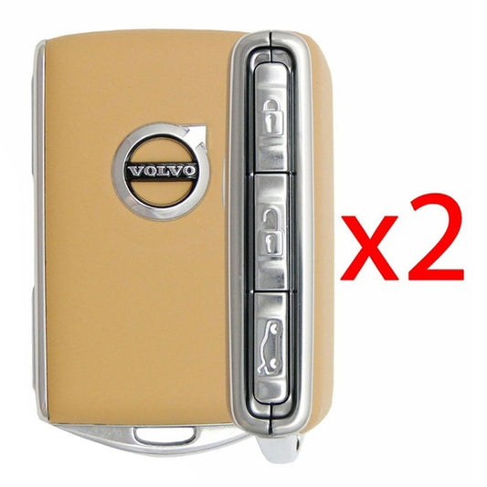 2018 Volvo XC60 Smart Remote Key Fob - Set of 2 - Light Brown - CarandTruckRemotes