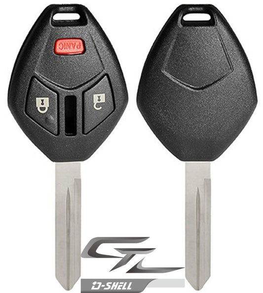 Replacement 3 button Mitsubishi DURASHELL case, shell with blank key - Aftermarket