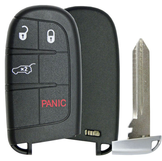 Replacement  4 button Dodge Jeep Smart Remote Shell w/  Power Hatch - Aftermarket