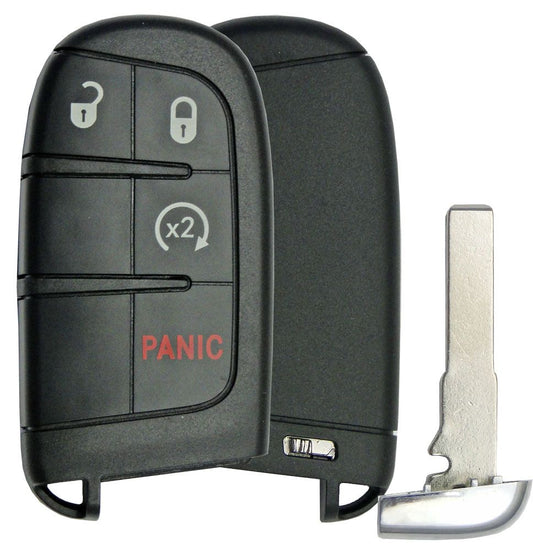 Replacement  4 button Fiat Jeep Smart Remote Shell w/  Remote Start - Aftermarket
