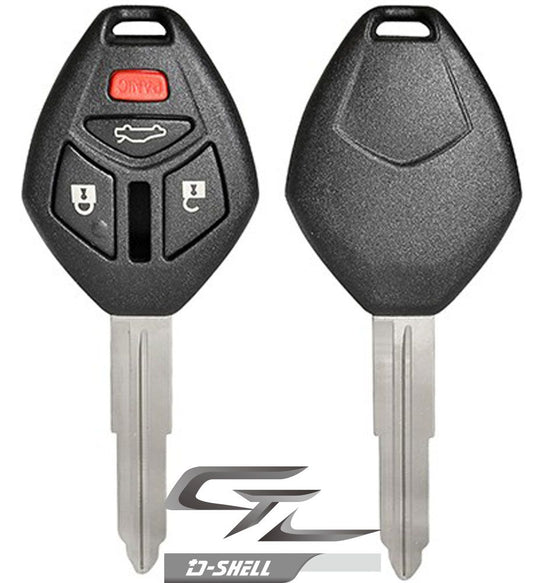 Replacement 4 button Mitsubishi DURASHELL case, shell with blank key - Aftermarket