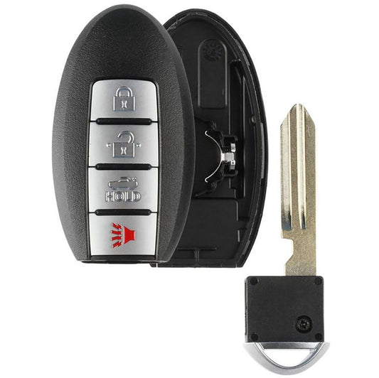 4 button Nissan Smart Remote Replacement Case KR5S180144014 with Trunk - Aftermarket