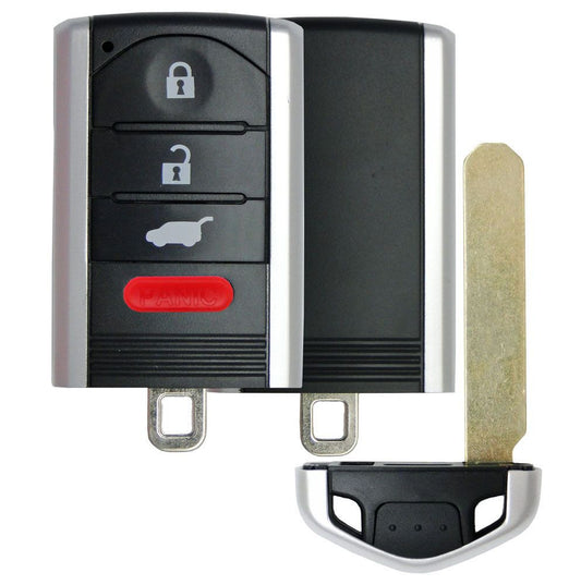 Replacement aftermarket Acura 4 button smart remote case with insert key