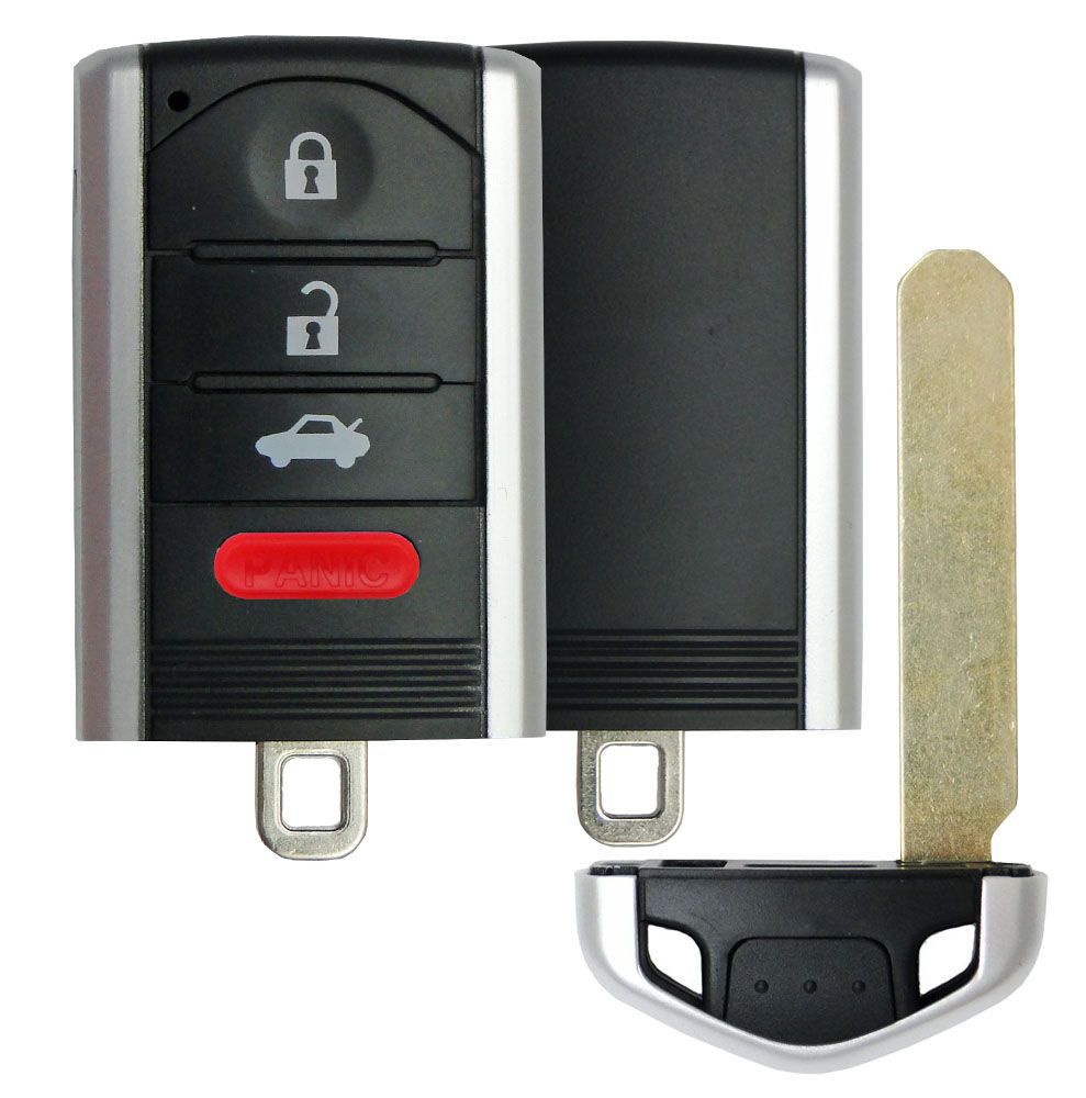 Replacement aftermarket Acura 4 button smart remote case with insert key