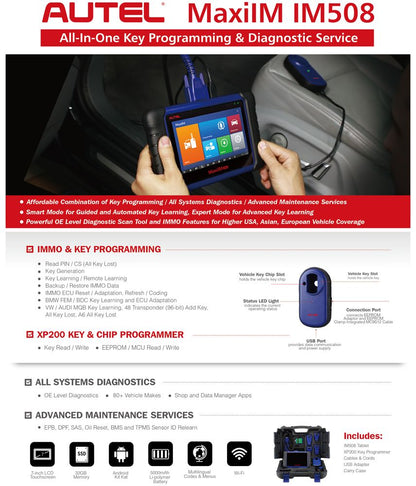 AUTEL MAXIIM IM508 Auto Key and Remote Programmer - Diagnostic Tool - CarandTruckRemotes