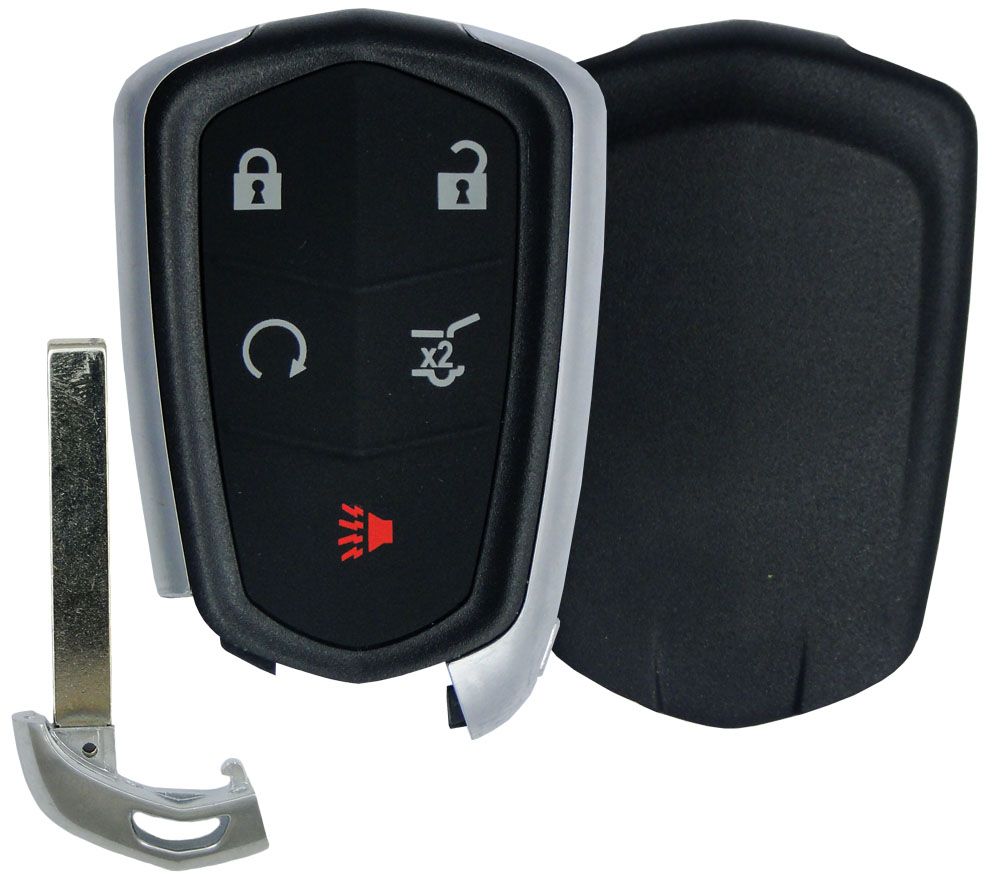 Replacement aftermarket CADILLAC SRX, XT4, XT5 5 button remote case w/ power door button and insert key