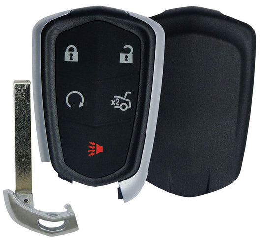Replacement CADILLAC 5 button Smart Remote Case + insert key - Aftermarket