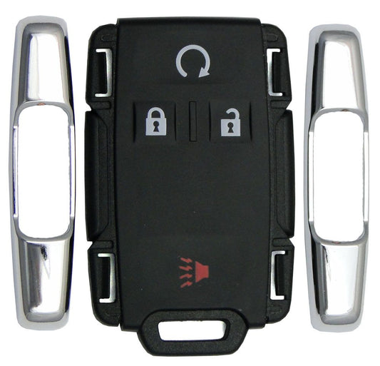 GM Chevrolet GMC 4 Button Remote Replacement Shell - Chrome Sides - Aftermarket