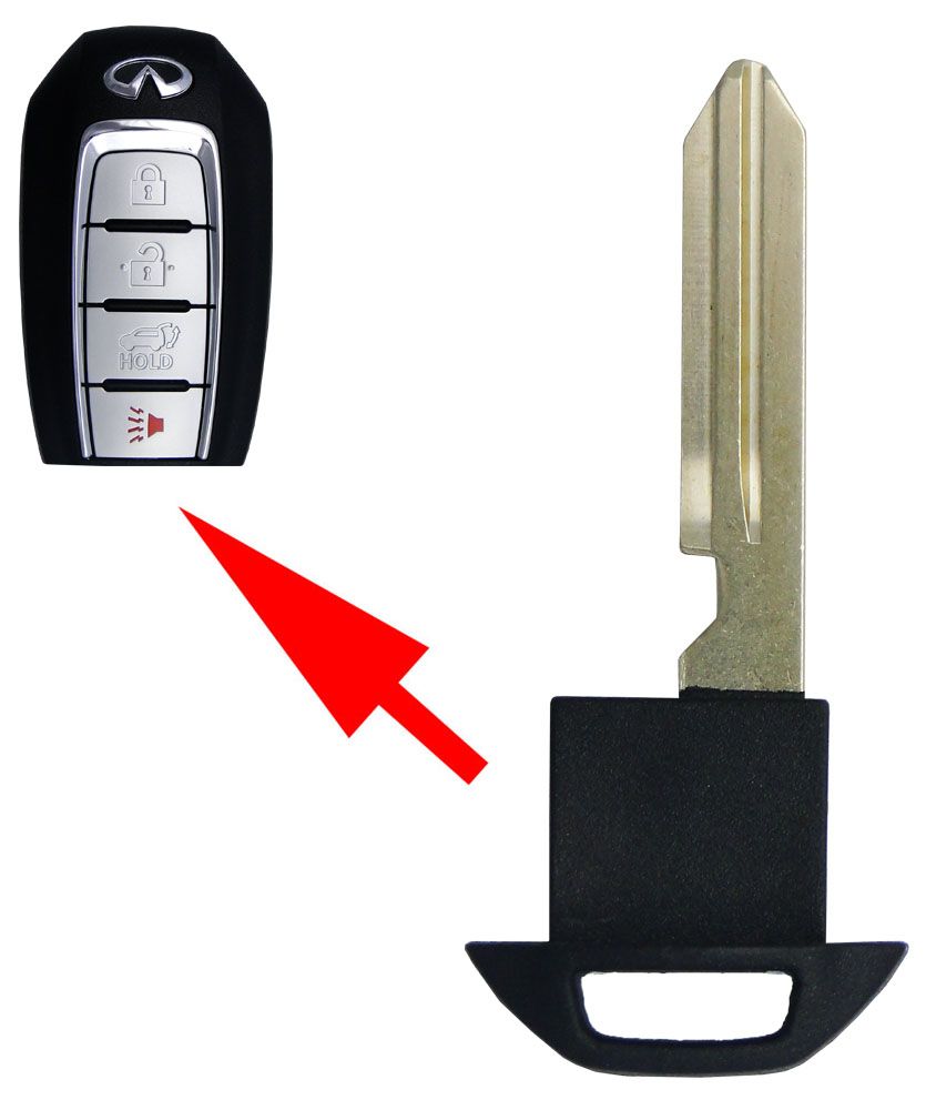 Infiniti Emergency Insert key for Smart Remotes - no chip , 5 pack - Aftermarket