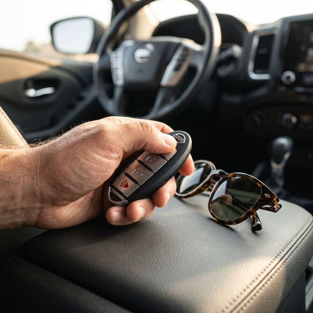 Automotive Smart Key Fob — Vehicle Interior Lifestyle | Generated by Modelize
