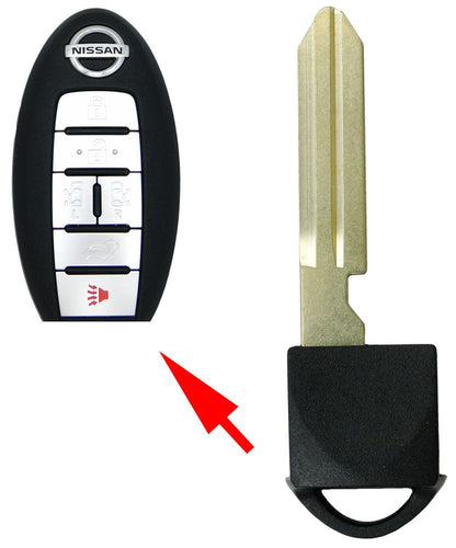 Nissan Infiniti Emergency Insert key NI06 NI05 for smart remotes - no chip, black head  - Aftermarket