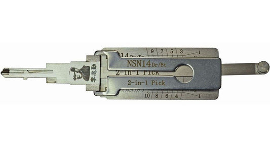 Original LISHI NISSAN NSN14 DA34 SUB1 X237 NISSAN 10-CUT 2-IN-1 PICK DECODER READER DOOR TRUNK