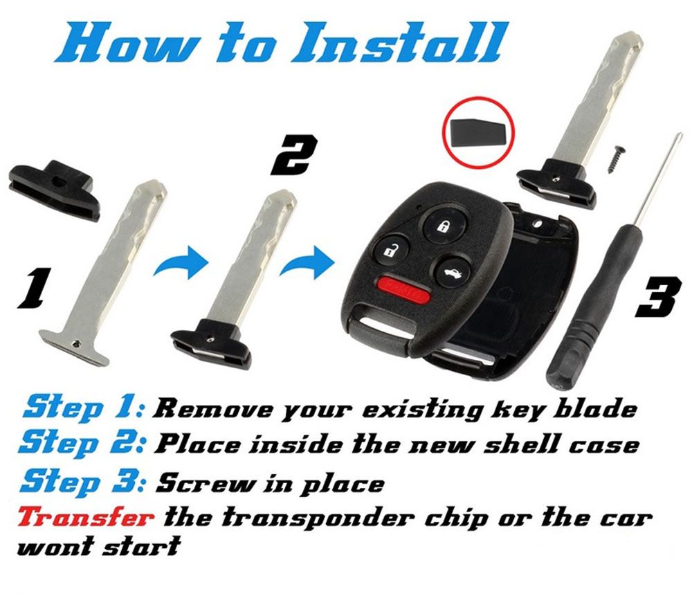 Honda Remote Shell Kit - 4 buttons Red – CarandTruckRemotes