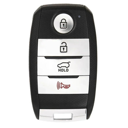 Black and silver car key fob with lock unlock trunk and panic buttons