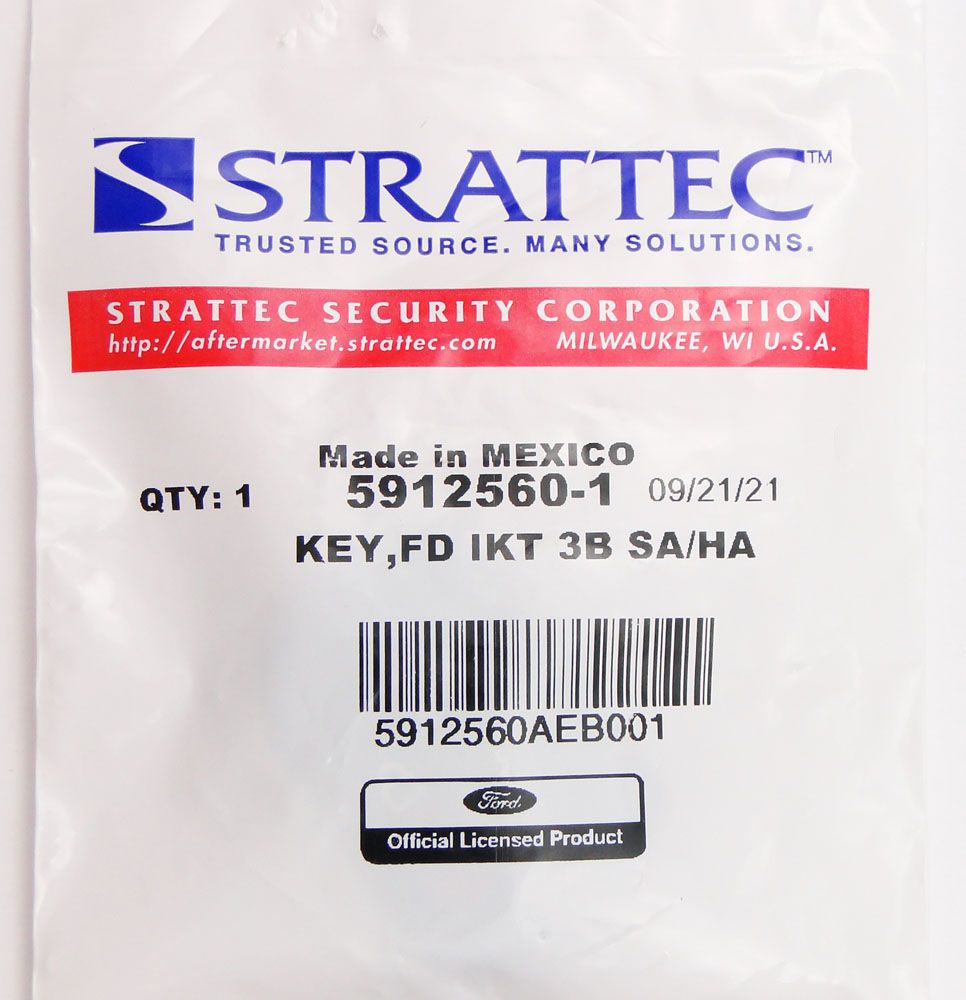 Strattec 5912560 Remote Key for Ford PN: 164-R8070