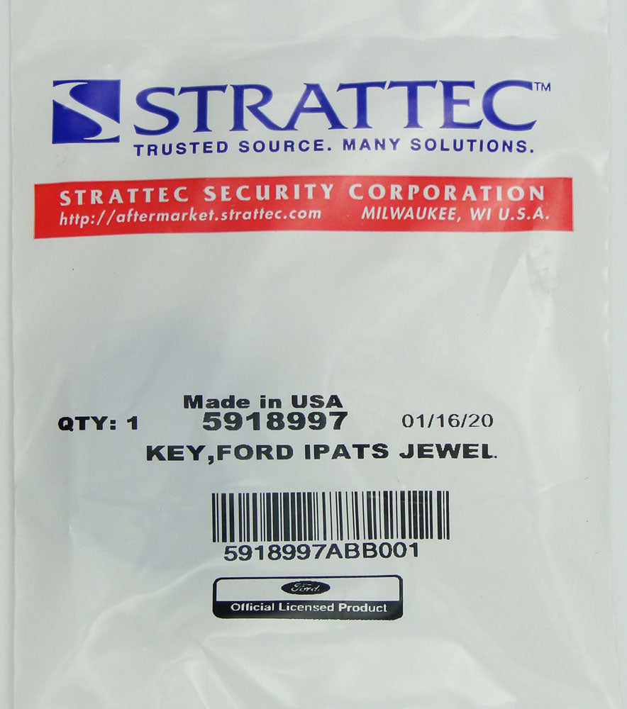 Key H85 5918997 Strattec H92 H84 H85 Ford Transponder key - blue logo ...