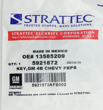 Strattec 5921872 Chevrolet Keyless Entry PROX Remote w/ Trunk