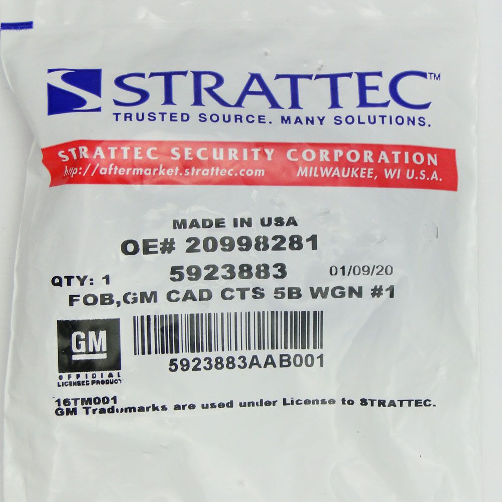 Strattec 5923883 Cadillac CTS Wagon , SRX Driver 1 Keyless Entry Remote - CarandTruckRemotes