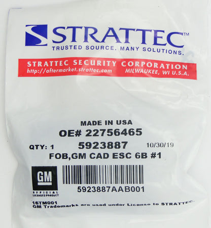 Original Keyless Entry Remote for Cadillac PN: 22756465 , 22756466
