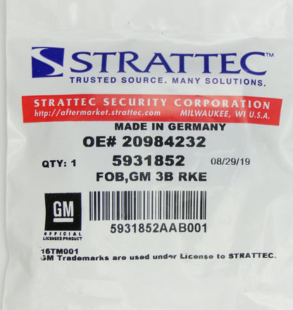Strattec 5931852 Cadillac SRX Smart Keyless Entry Remote - CarandTruckRemotes