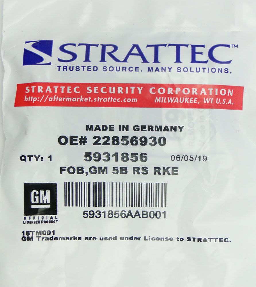 Strattec 5931856 Cadillac ATS XTS Smart Keyless Entry Remote - CarandTruckRemotes