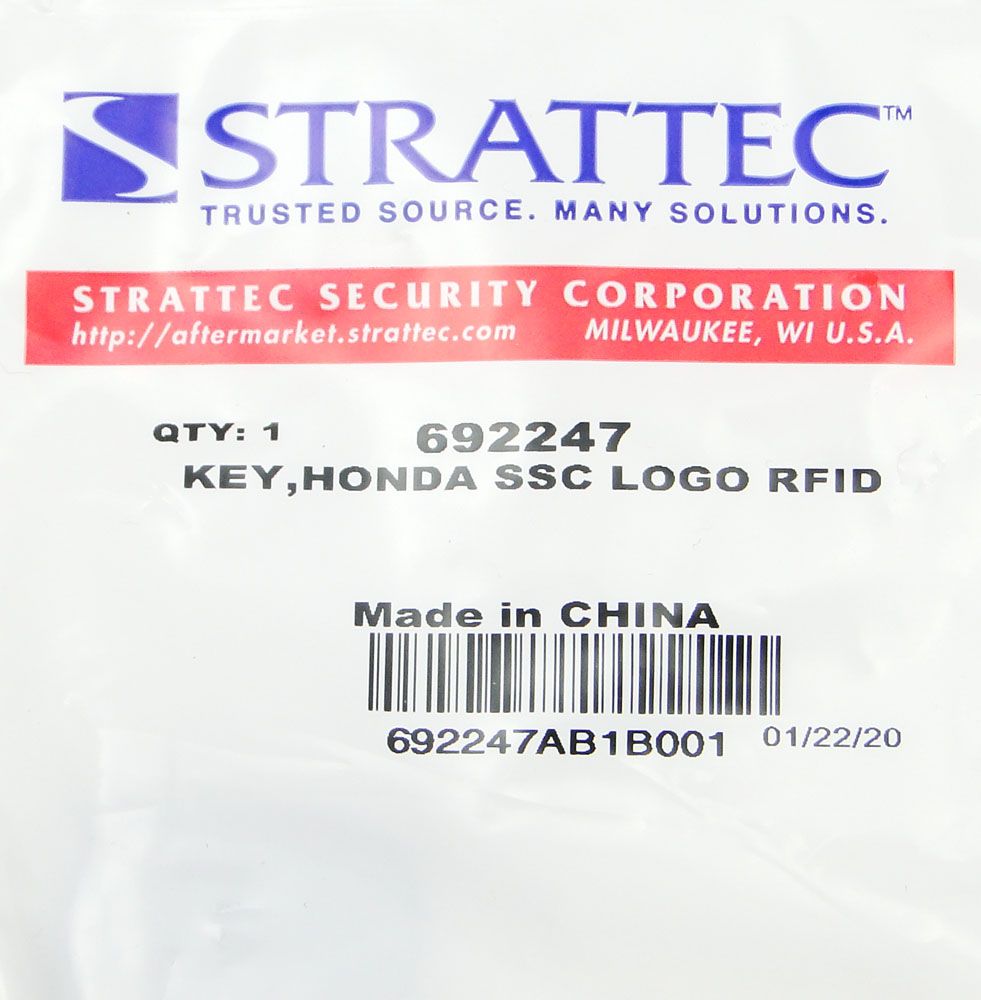 Strattec 692247 Honda HO01-PT Transponder key