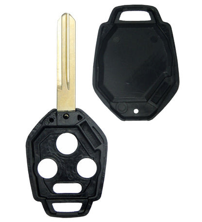 Subaru 4 button Replacement Remote Case / Shell with blank key (one sided groove) - Aftermarket