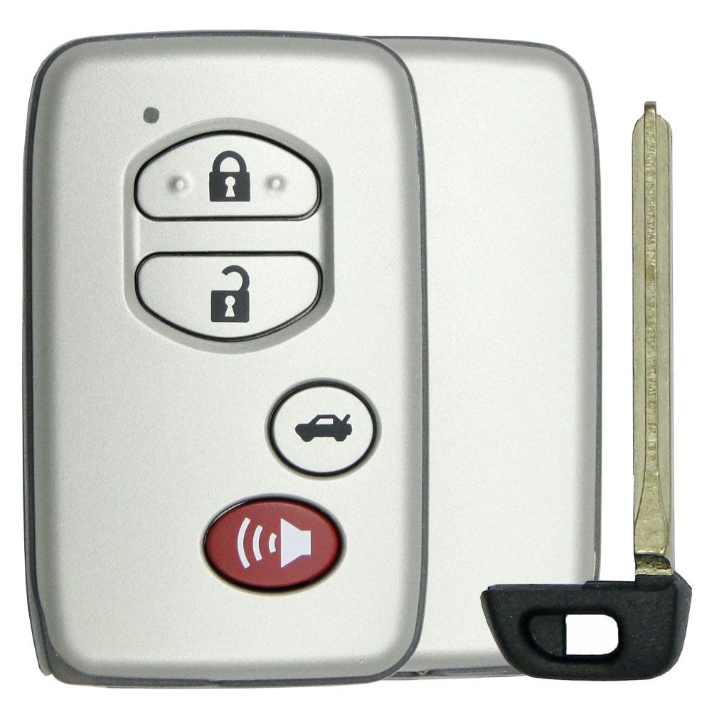 Toyota 4 Button w/  Trunk Smart Remote Replacement Silver Shell - Aftermarket