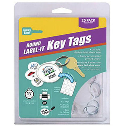 Twenty Five Round Label - It Plastic Tags by Lucky Line - CarandTruckRemotes